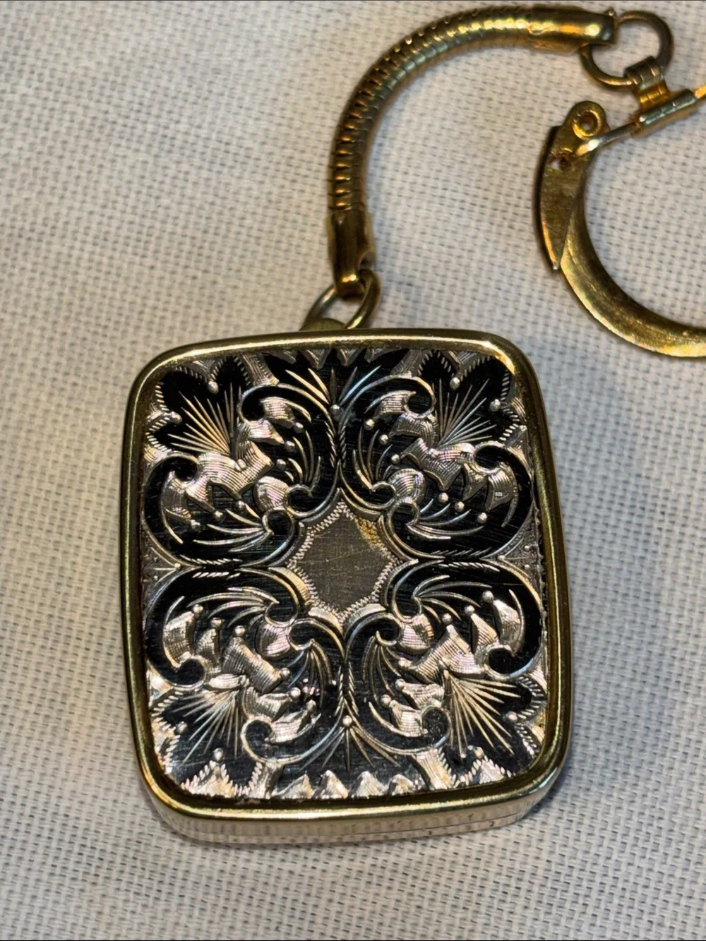 EUC VINTAGE miniature music box keychain, made in Japan by Sankyo